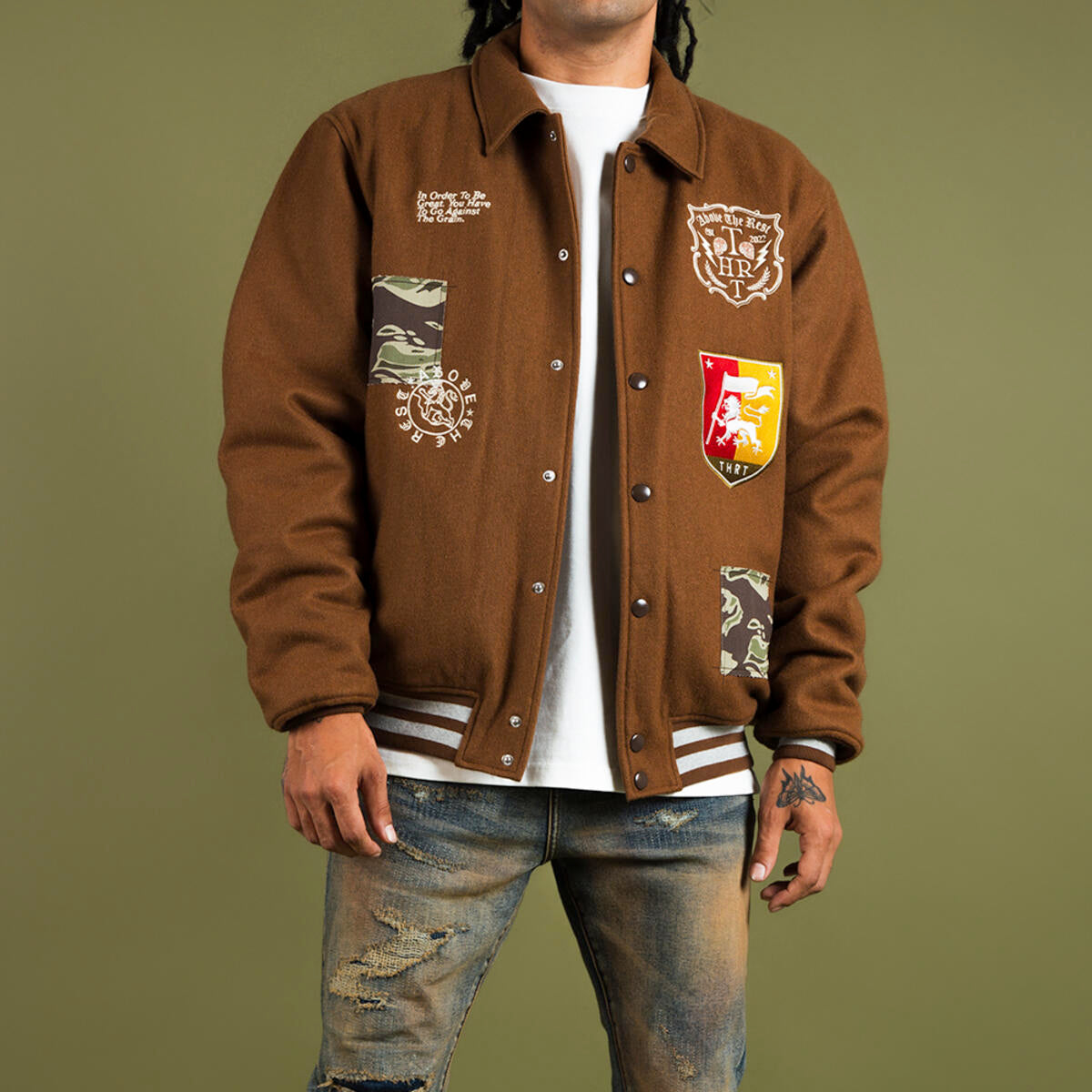 ABOVE THE REST VARSITY JACKET | THRT DENIM
