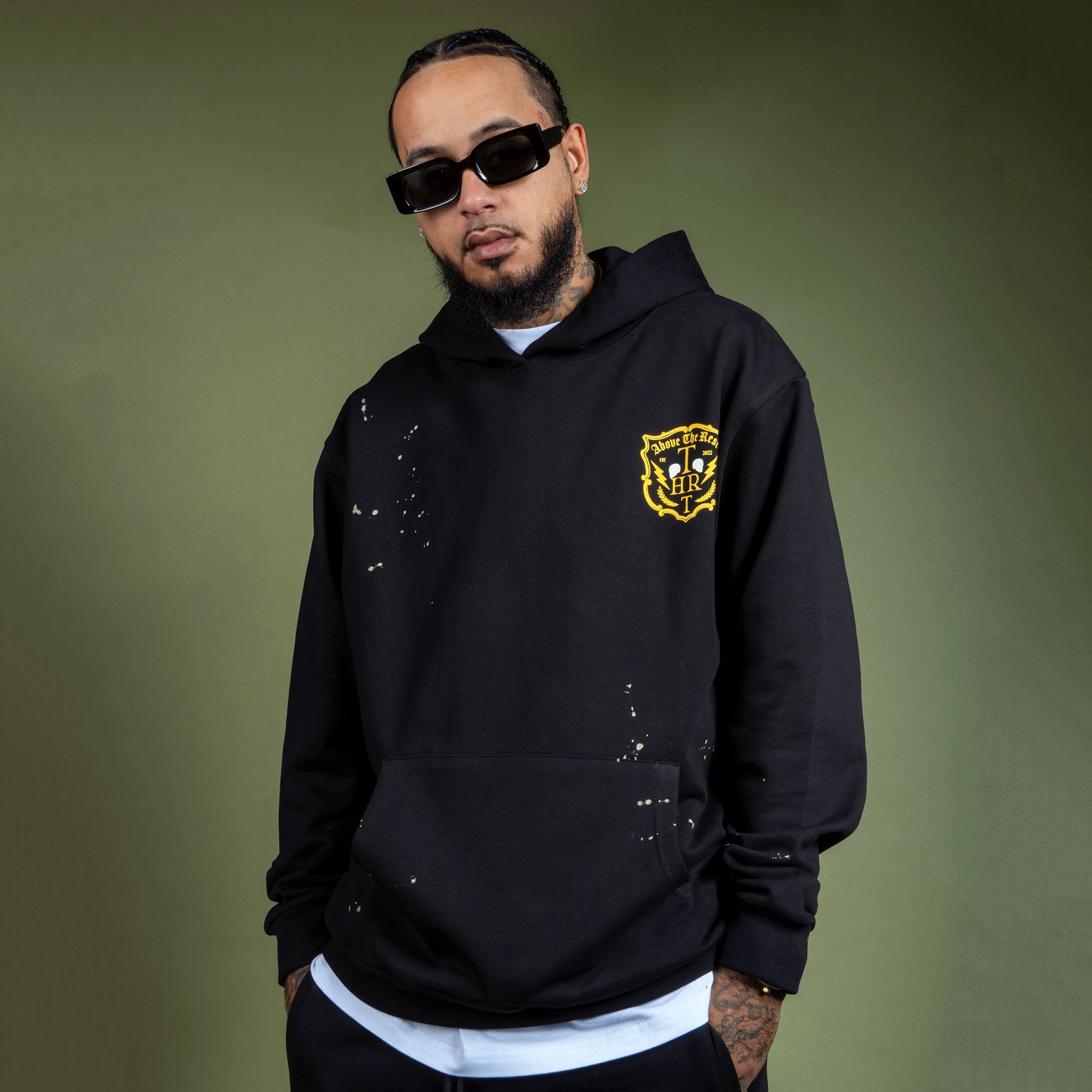 ABOVE THE REST MINERAL HOODIE - BLACK | THRT DENIM